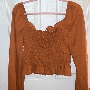 Smocked Square Neck Top